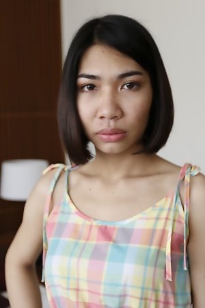 22yo Thai shemale gets a cumbath from big white tourists cock