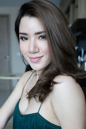 25yo sexy Thai ladyboy blows white guy and masturbates