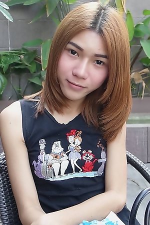 19 year old shy Thai ladyboy gets naked and does a striptease