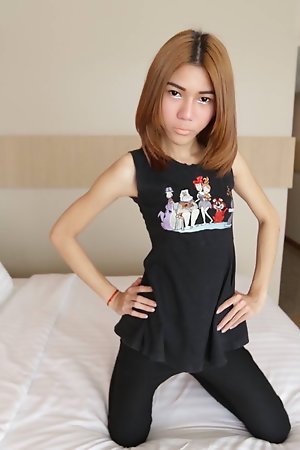 19 year old Thai ladyboy gets made up for her date and a facial from her tourist friend