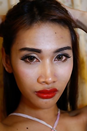24 year old Thai ladyboy loves sucking and fucking tourists cock and balls