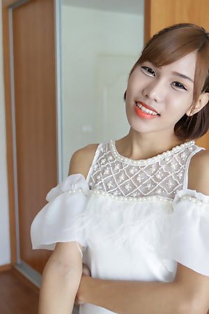 Skinny 18 year old Thai ladyboy gives a hot blowjob to white tourist